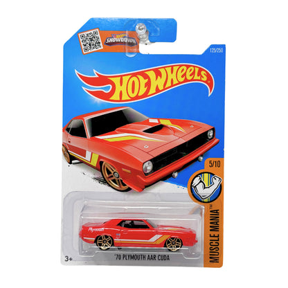 Hot Wheels Muscle Mania 1970 Plymouth AAR Cuda 1:64 Diecast Red