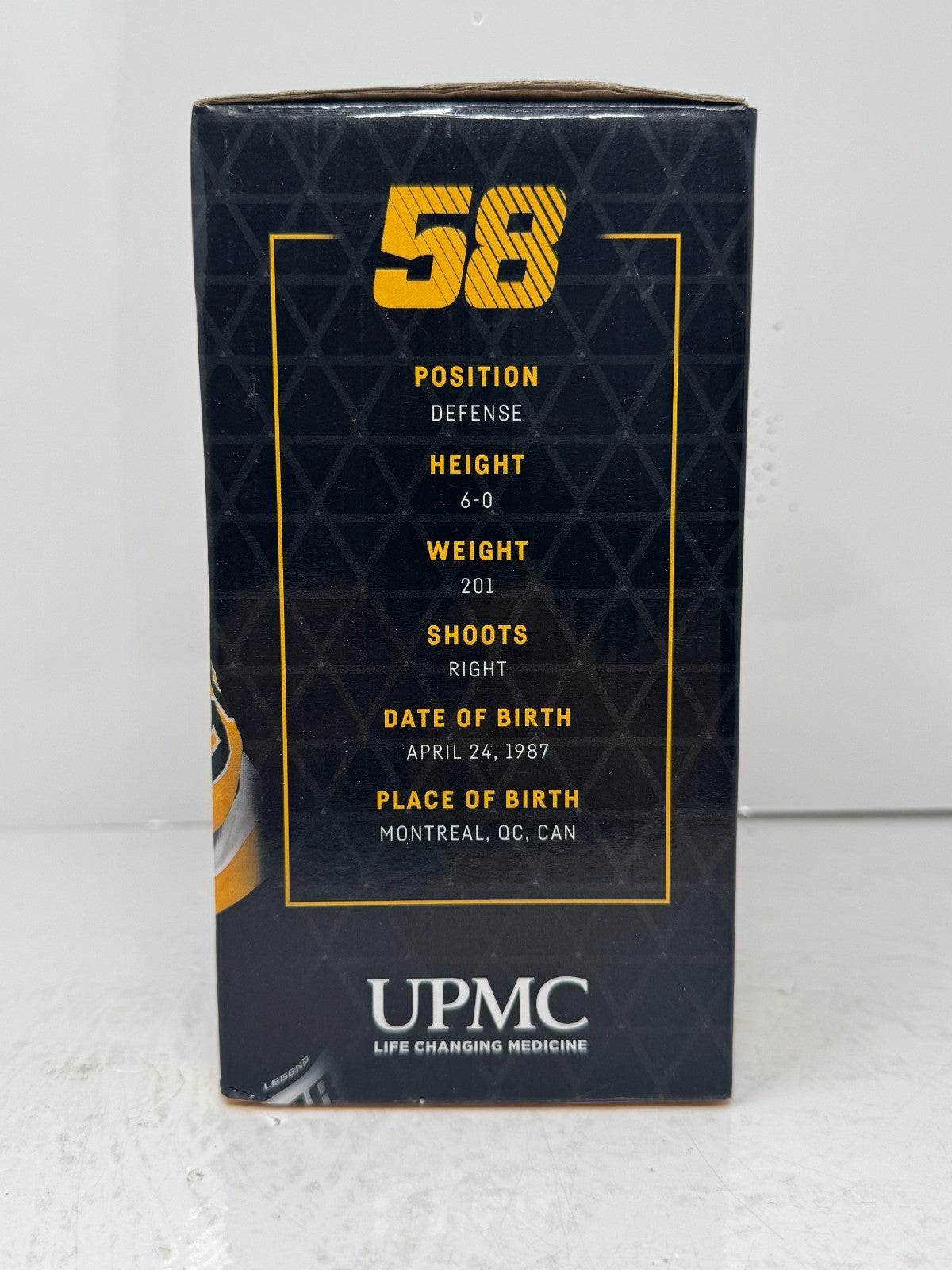 Kris Letang Pittsburgh Penguins NHL UPMC Bobblehead SGA