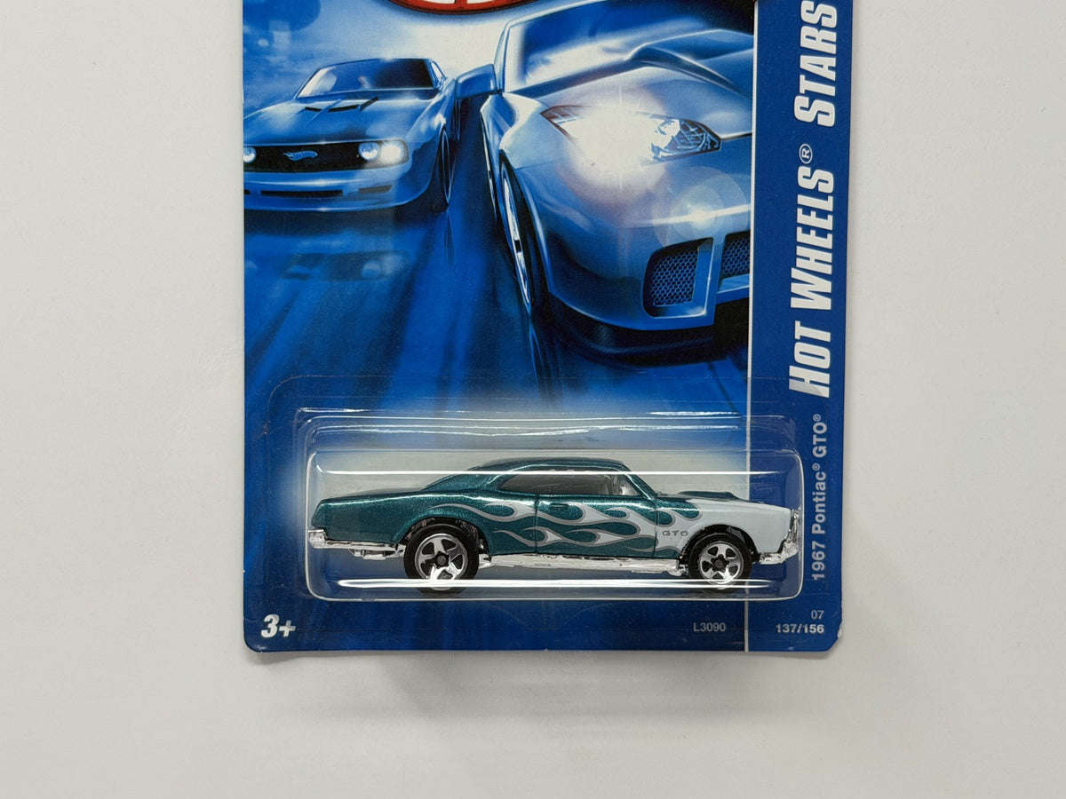 Hot Wheels Stars 1967 Pontiac GTO 1:64 Diecast Teal Flames