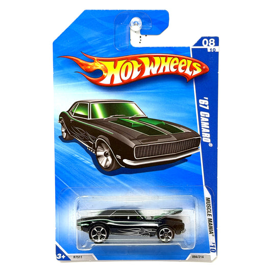 Hot Wheels Muscle Mania 1967 Chevrolet Camaro 1:64 Diecast Black Green