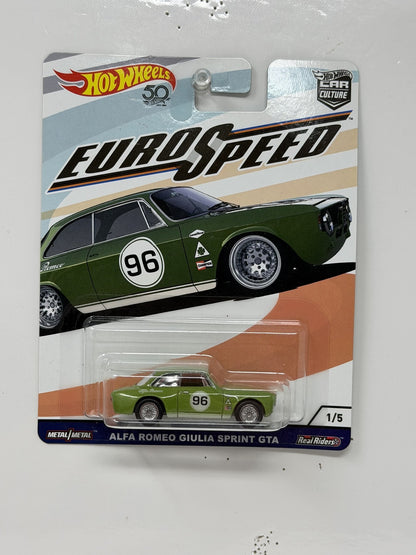 Hot Wheels Euro Speed Alfa Romeo Giulia Sprint GTA 1:64 Diecast Real Riders