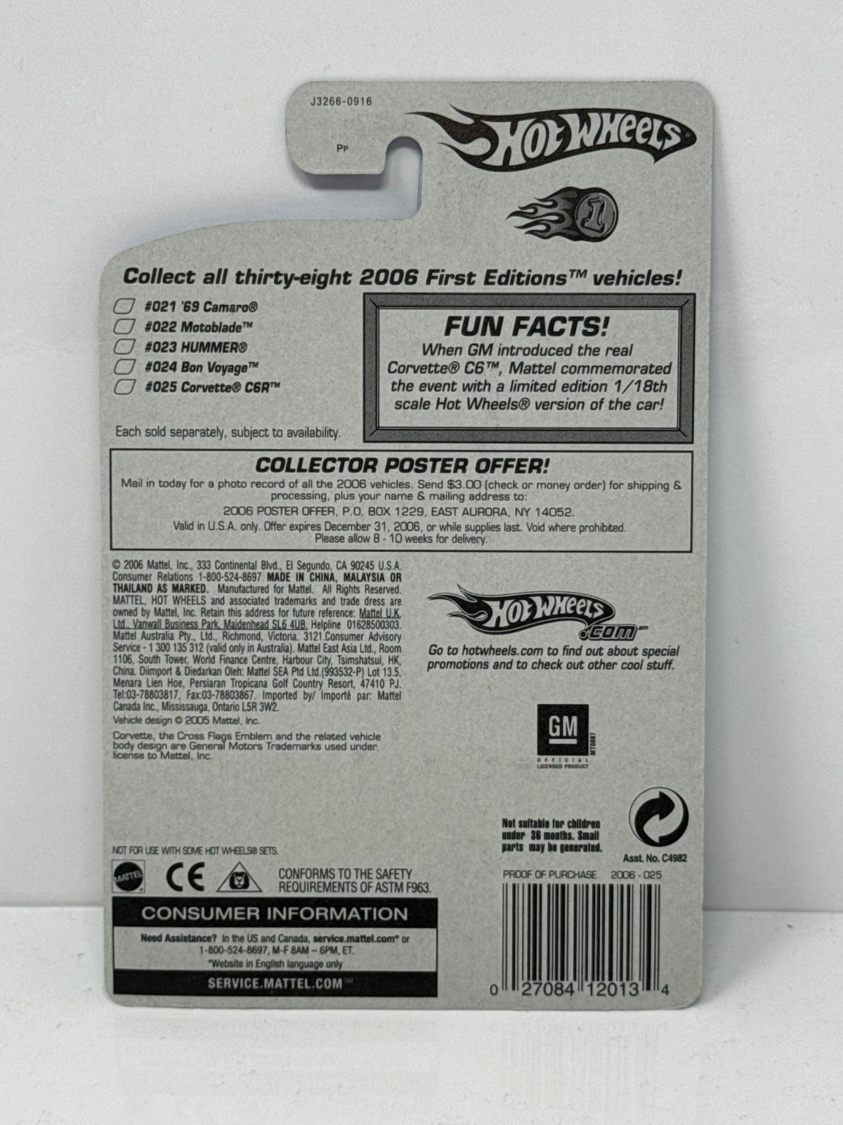 Hot Wheels First Editions Chevrolet Corvette C6R 1:64 Diecast Factory Sealed
