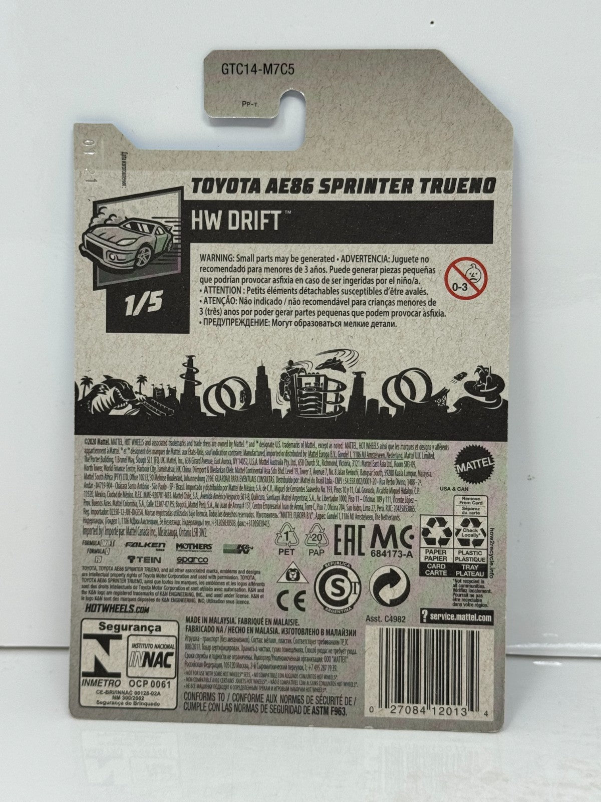 Hot Wheels Drift Toyota AE86 Sprinter Trueno 1:64 Diecast