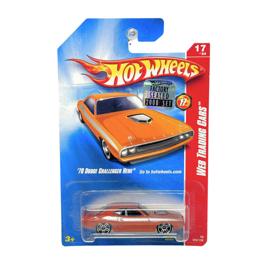 Hot Wheels Web Trading Cars 1970 Dodge Challenger Hemi 1:64 Diecast Bronze