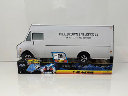 Jada Back to the Future 40th Anniv. Time Machine w/ Truck Packaging 1:24 Diecast