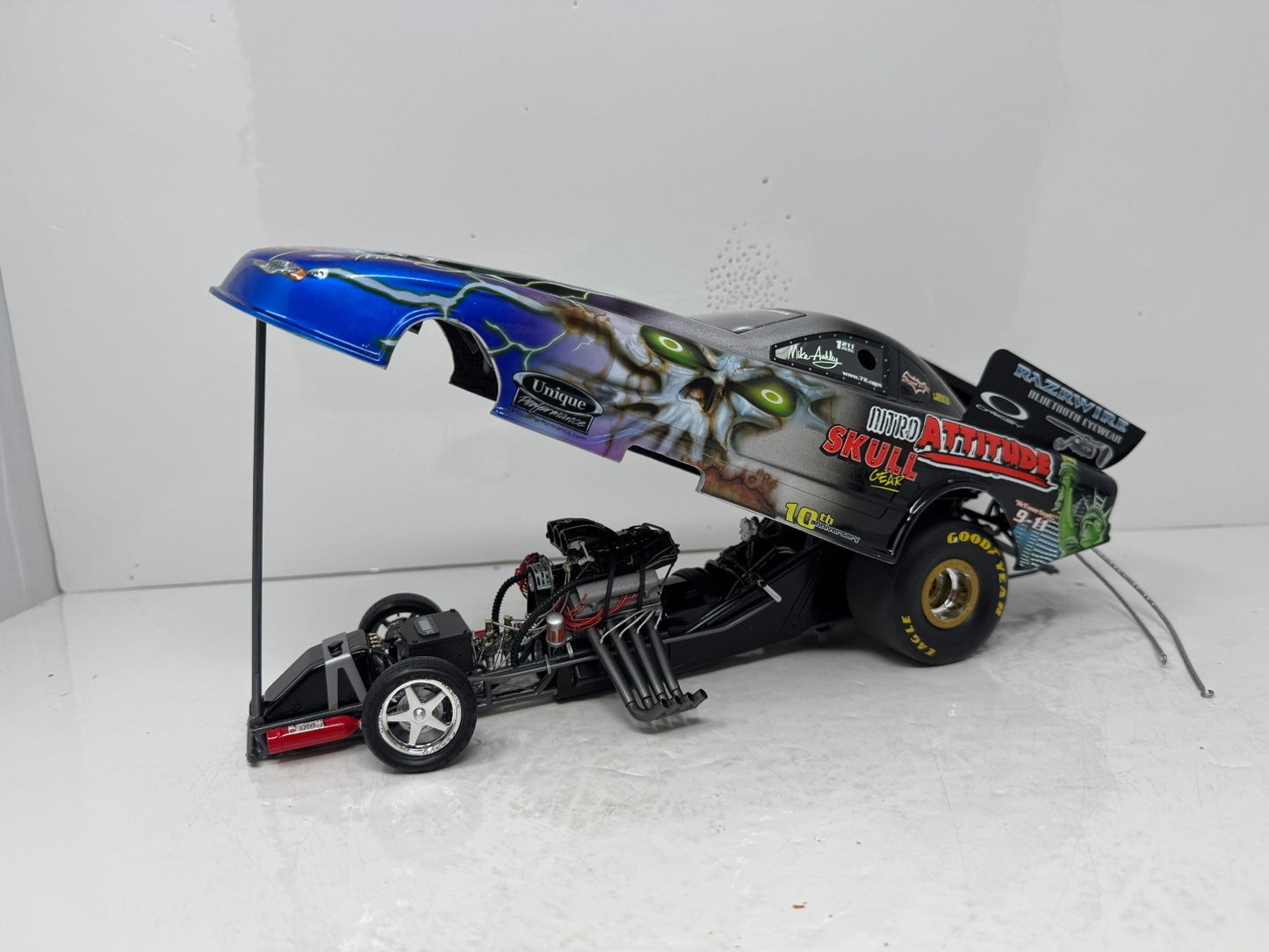 Milestone Mike Ashley NHRA Skull Gear Gotham City Funny Car 1:16 Scale