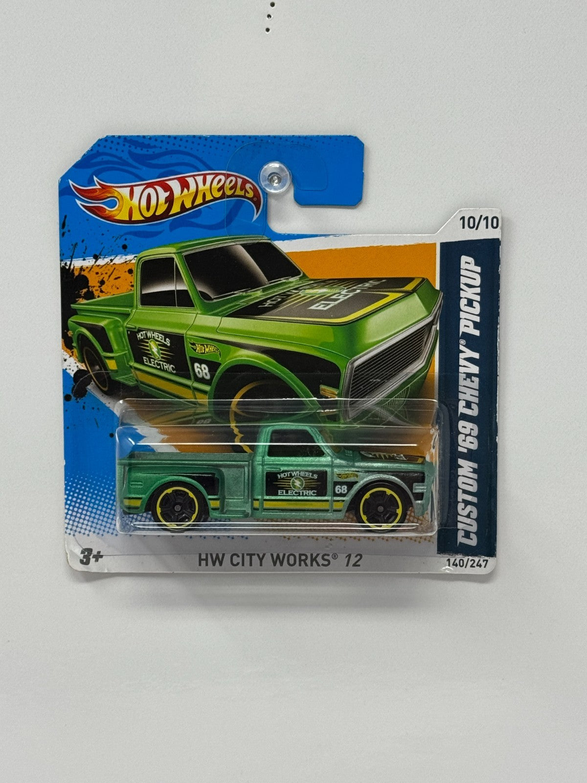 Hot Wheels HW City Works '12 Custom 1969 Chevy Pickup 1:64 Diecast Short Card