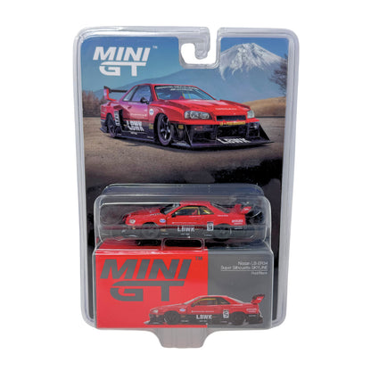 Mini GT LBWK Nissan LB-ER34 Super Silhouette Skyline Red 1:64 Diecast
