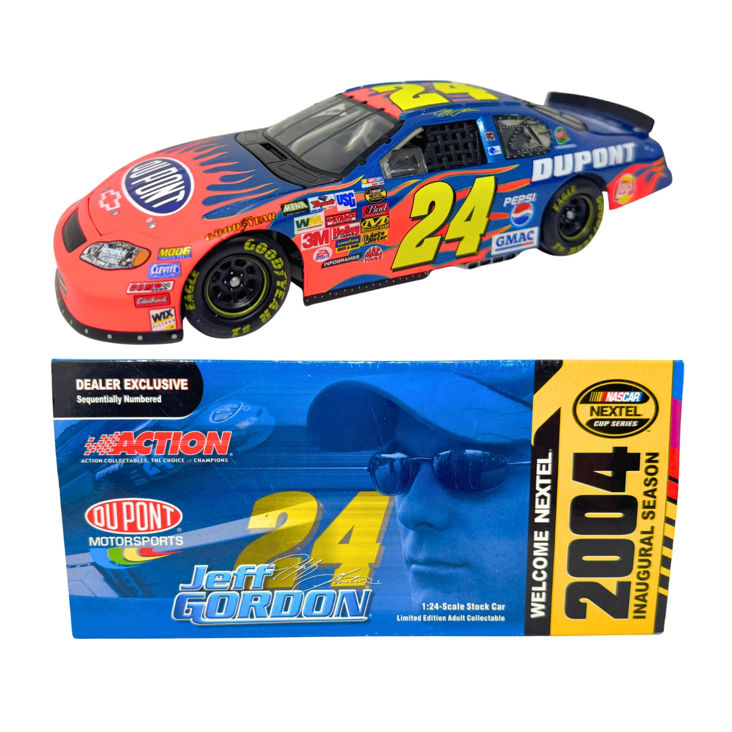 Action NASCAR Jeff Gordon #24 DuPont NEXTEL Inaugural 2004 Chevy 1:24 Diecast
