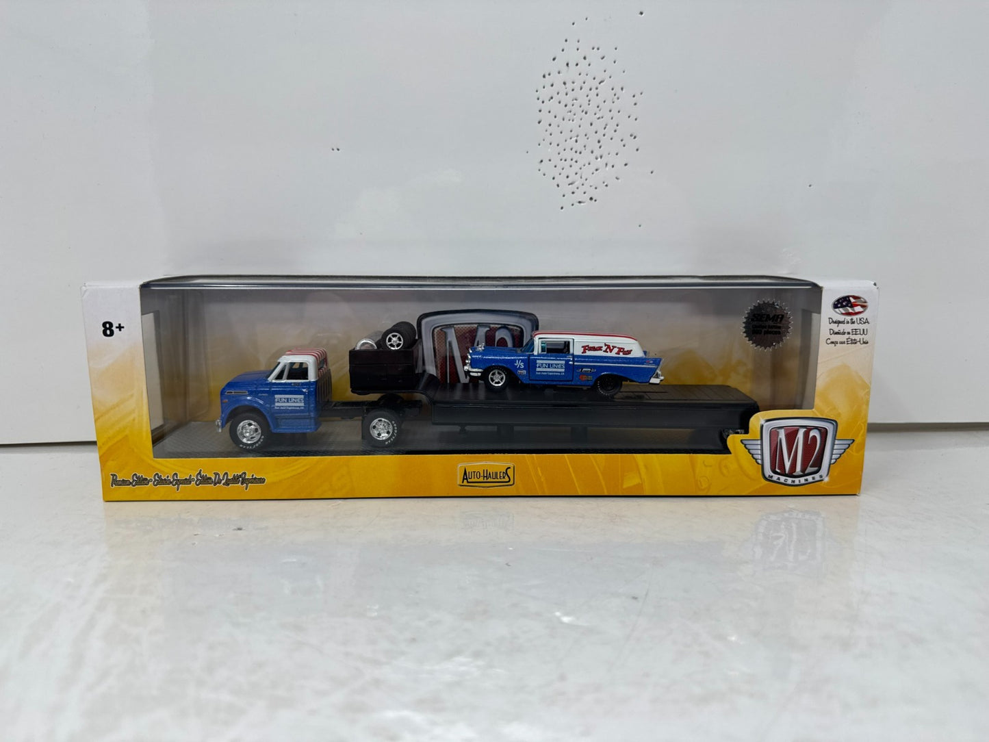 M2 Auto Haulers Chevy C-60 Truck & 1957 Chevy Sedan Delivery SEMA 1:64 Diecast