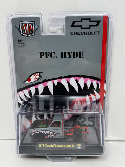 M2 Machines PFC. Hyde Shark Face 1973 Chevrolet Cheyenne Super 10 1:64 Diecast