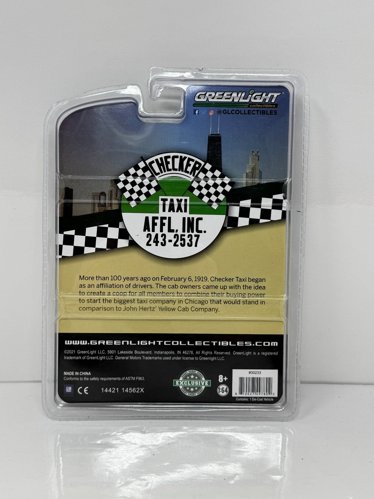 Greenlight Hobby Exclusive 1987 Chevrolet Caprice Checker Taxi 1:64 Diecast