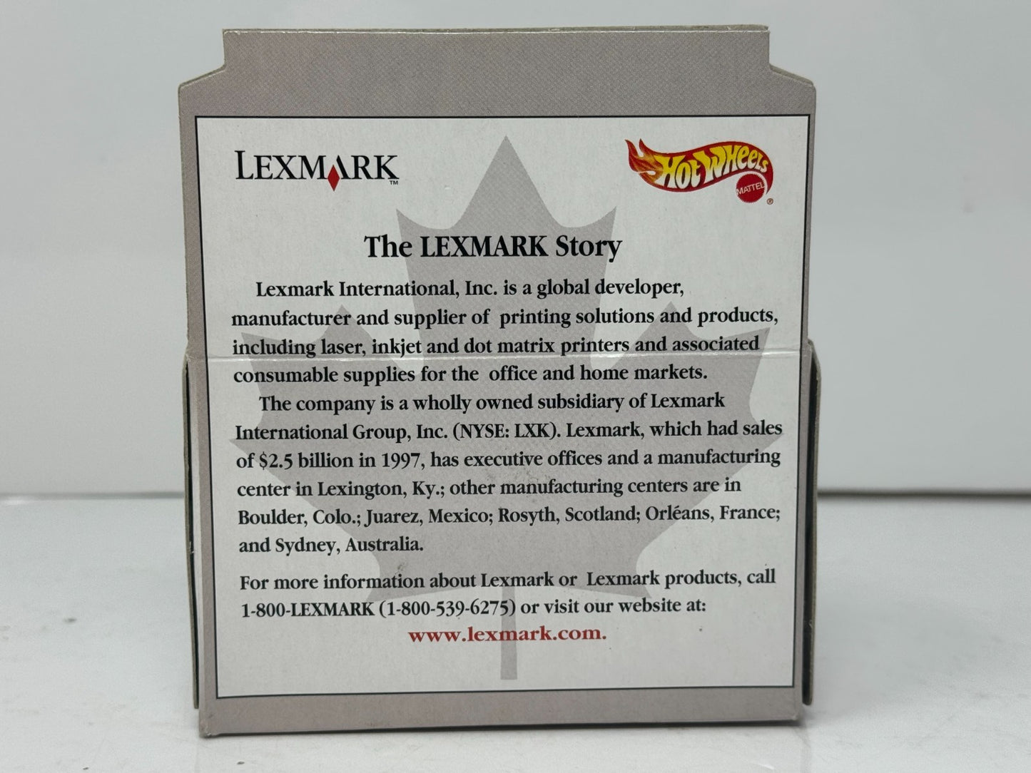 Hot Wheels Lexmark 1968 Ford Mustang Special Edition 1:64 Diecast