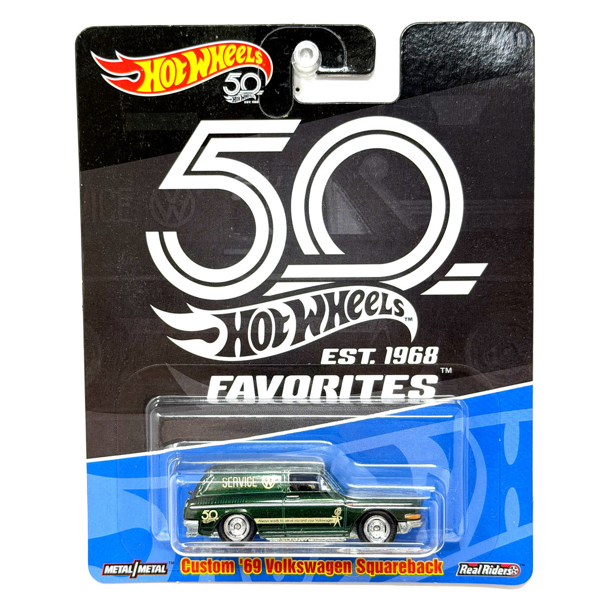 Hot Wheels 50th Favorites 1969 Volkswagen Squareback 1:64 Diecast Real Riders