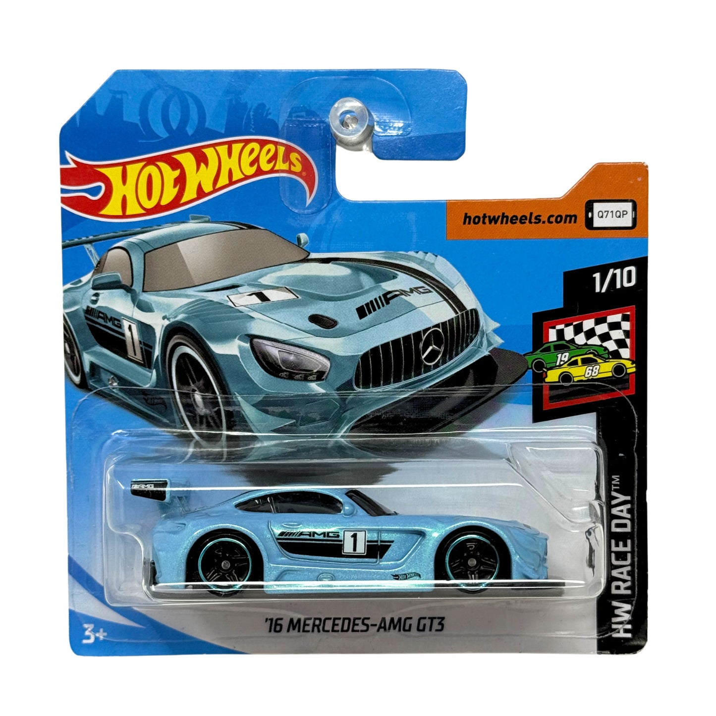 Hot Wheels Race Day 2016 Mercedes-AMG GT3 1:64 Diecast Short Card