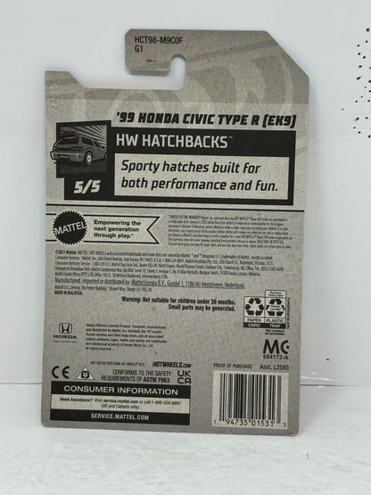 Hot Wheels Hatchbacks 1999 Honda Civic Type R EK9 1:64 Diecast