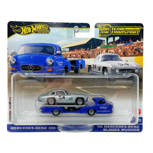 Hot Wheels Team Transport #70 Mercedes-Benz 300 SL & Blaues Wunder 1:64 Diecast