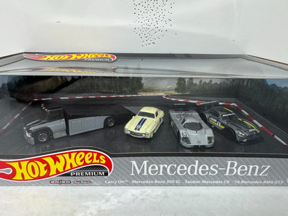 Hot Wheels Premium Mercedes-Benz 4-Pack Collector Diorama Set 1:64 Diecast