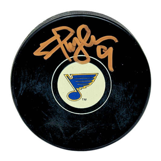 Shayne Corson St. Louis Blues Signed NHL Autograph Puck Gold Auto