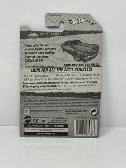 Hot Wheels Street Beasts Ford Mustang Fastback 1:64 Diecast Blue