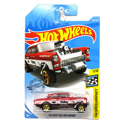 Hot Wheels HW Speed Graphics 1955 Chevy Bel Air Gasser Red 1:64 Diecast