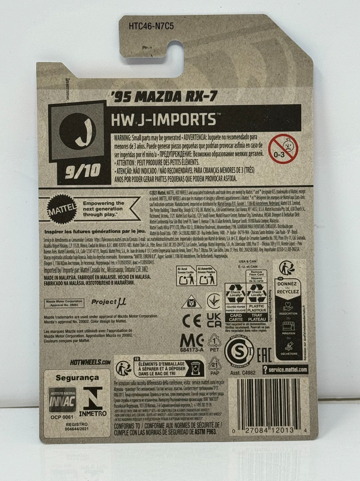 Hot Wheels HW J-Imports 1995 Mazda RX-7 1:64 Diecast