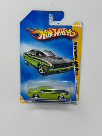 Hot Wheels Premiere 1970 Plymouth AAR Cuda 1:64 Diecast Green