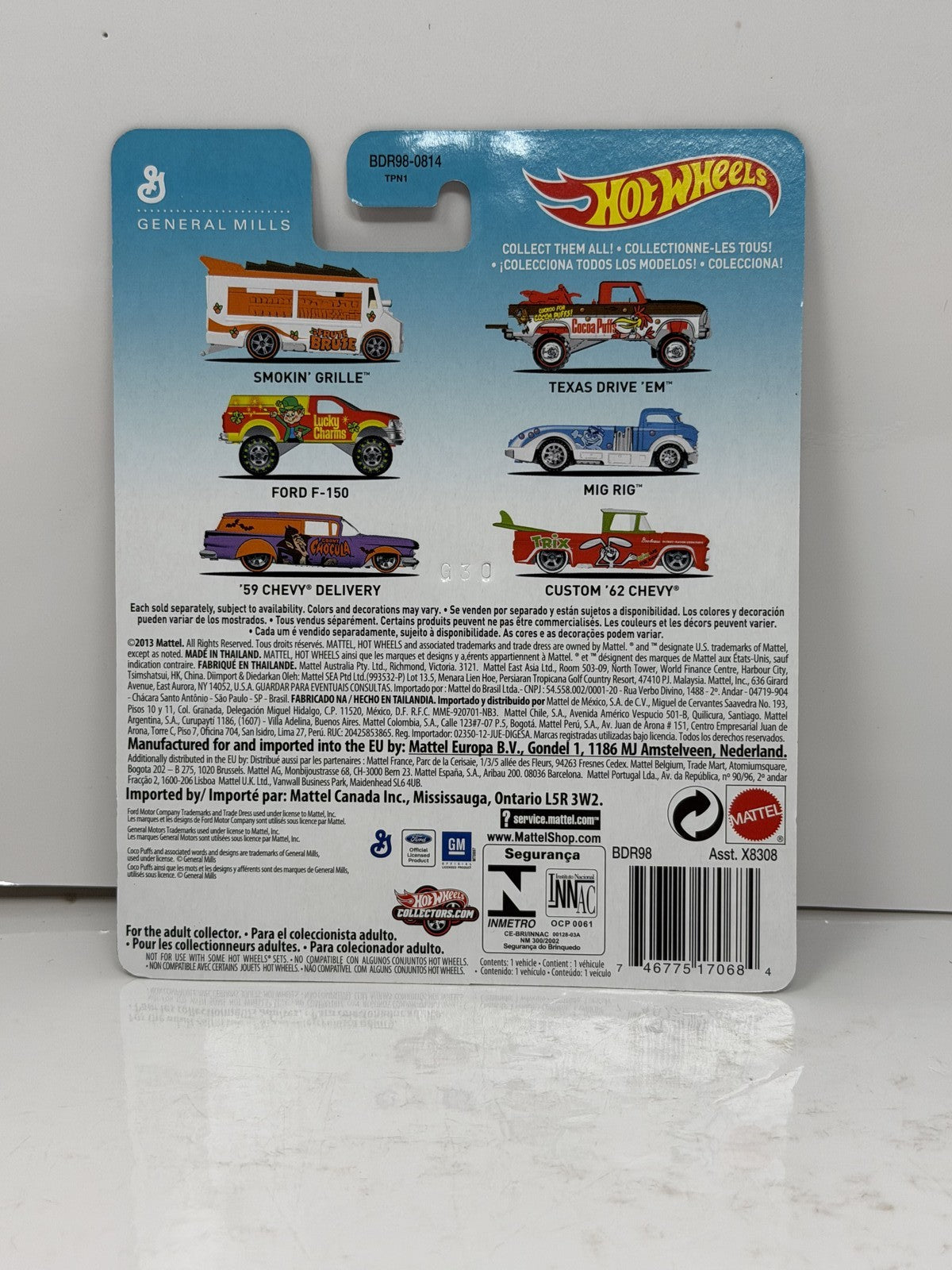 Hot Wheels General Mills Cocoa Puffs Texas Drive 'Em 1:64 Diecast Real Riders