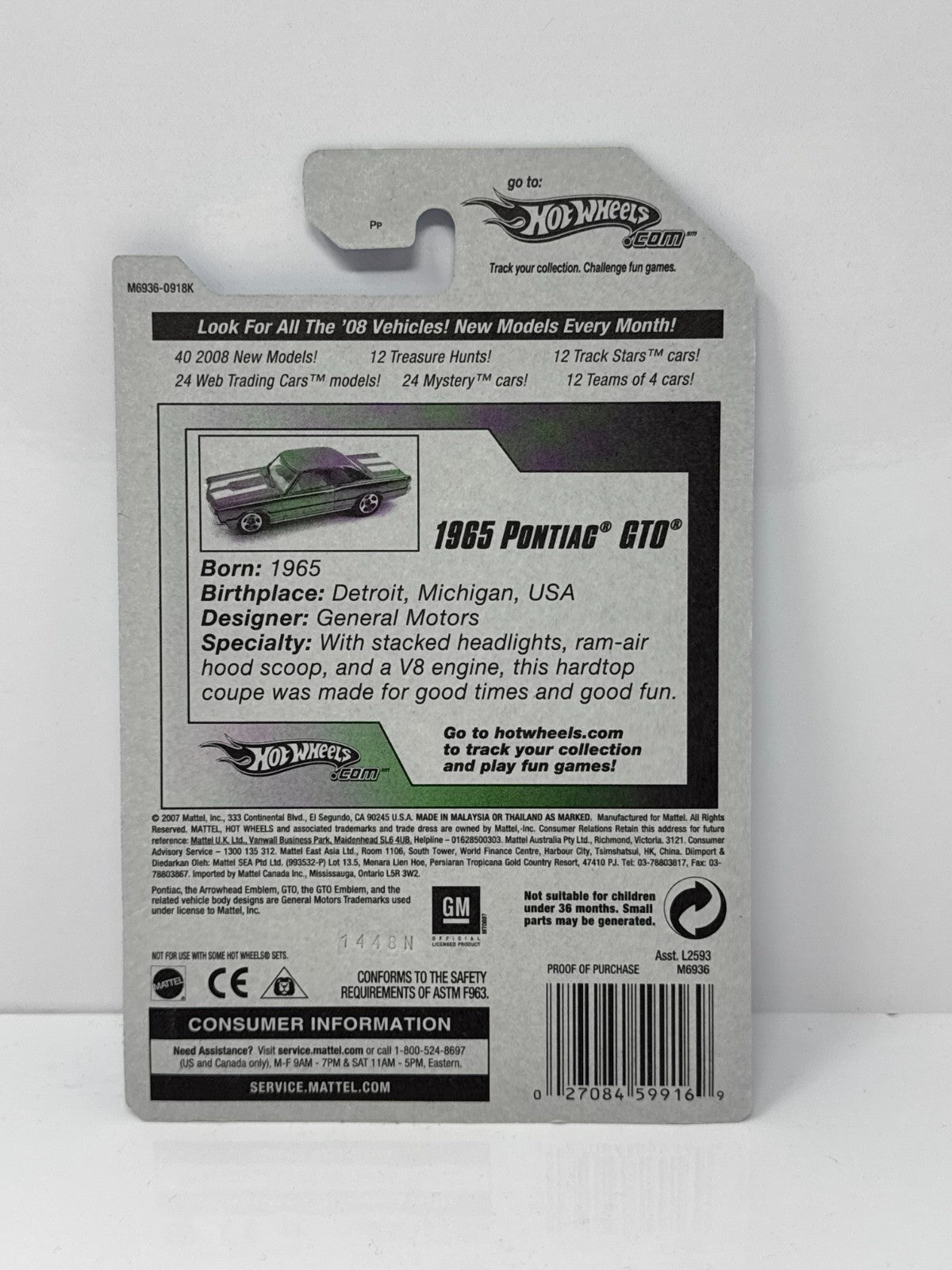 Hot Wheels All Stars 1965 Pontiac GTO 1:64 Diecast Factory Sealed