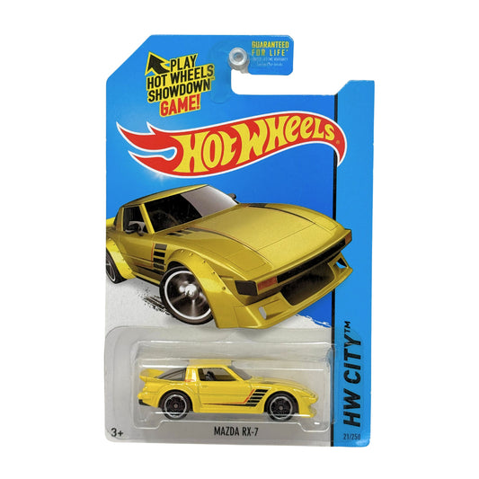 Hot Wheels City Mazda RX-7 1:64 Diecast Yellow