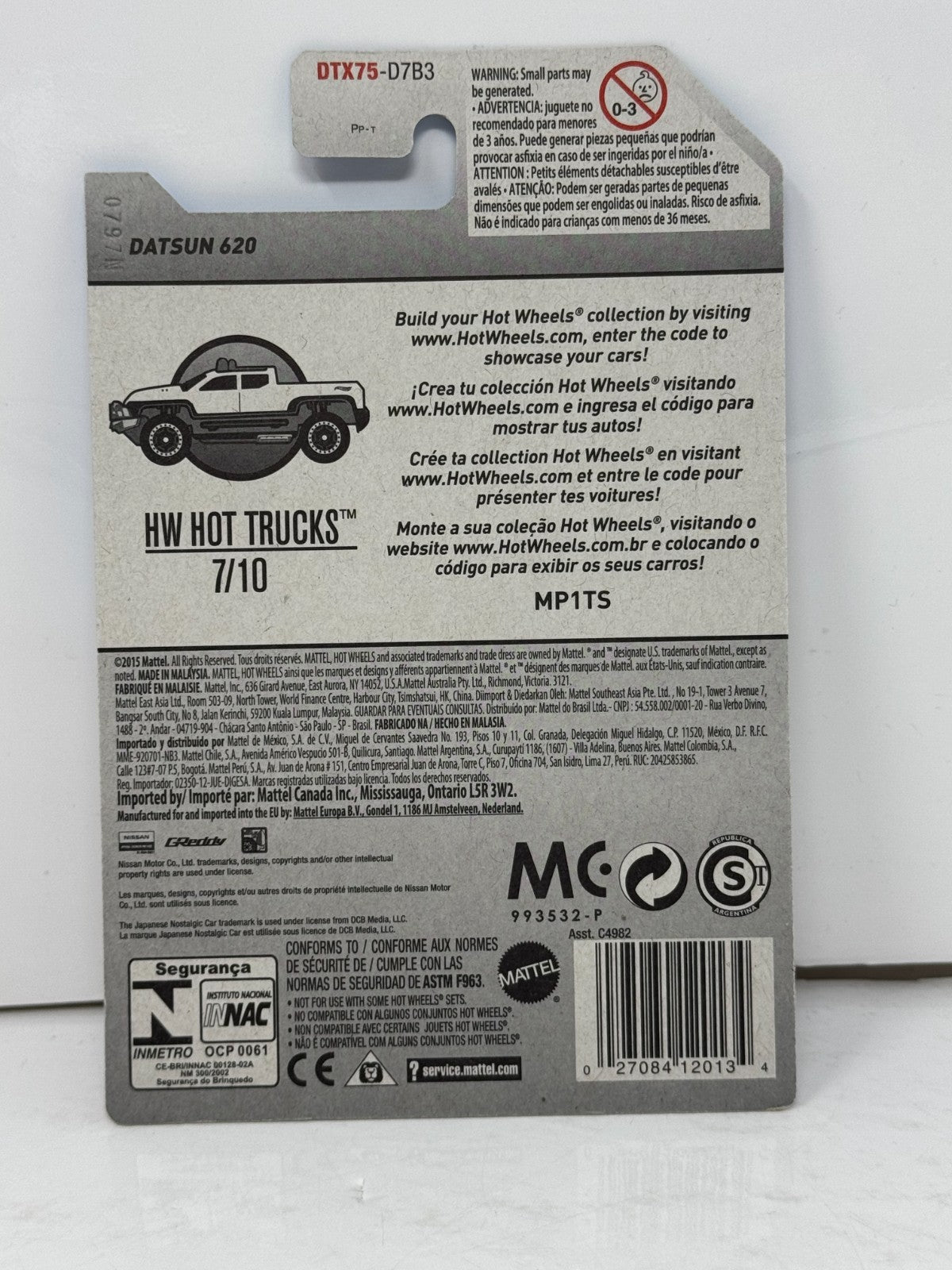 Hot Wheels Hot Trucks Datsun 620 1:64 Diecast White