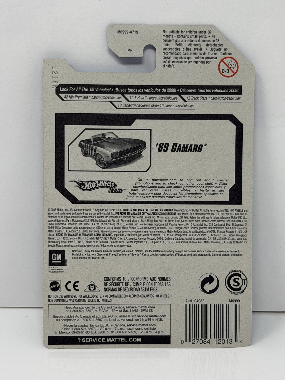 Hot Wheels Hot Wheels Stars 1969 Camaro 1:64 Diecast