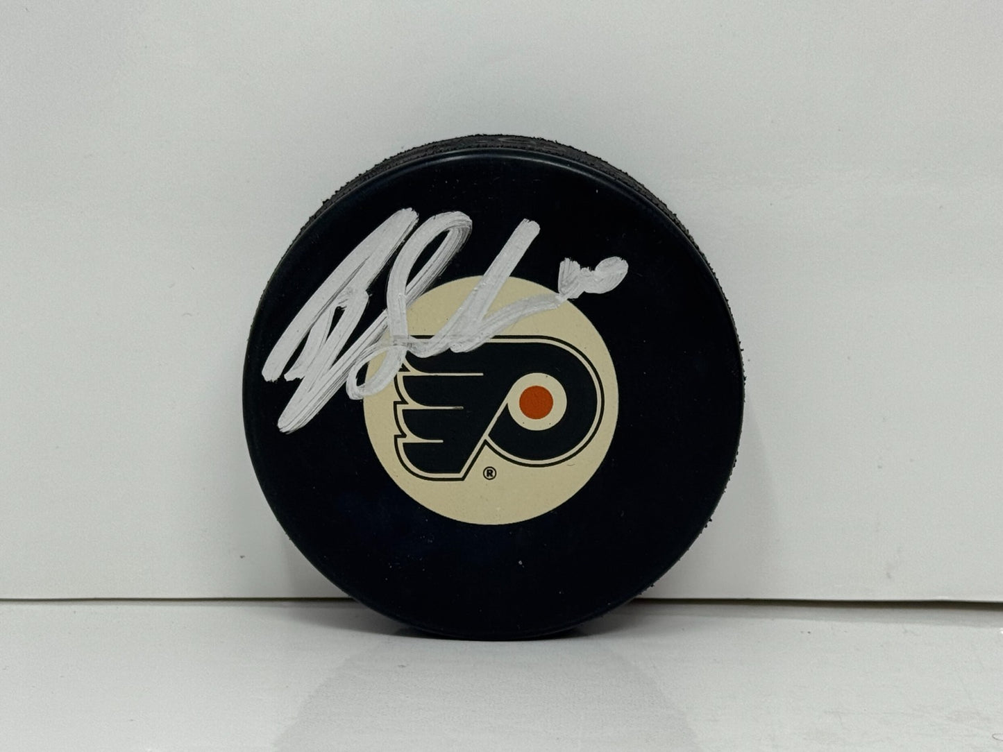 Brayden Schenn Philadelphia Flyers Signed NHL Autograph Puck Silver Auto COA JSA