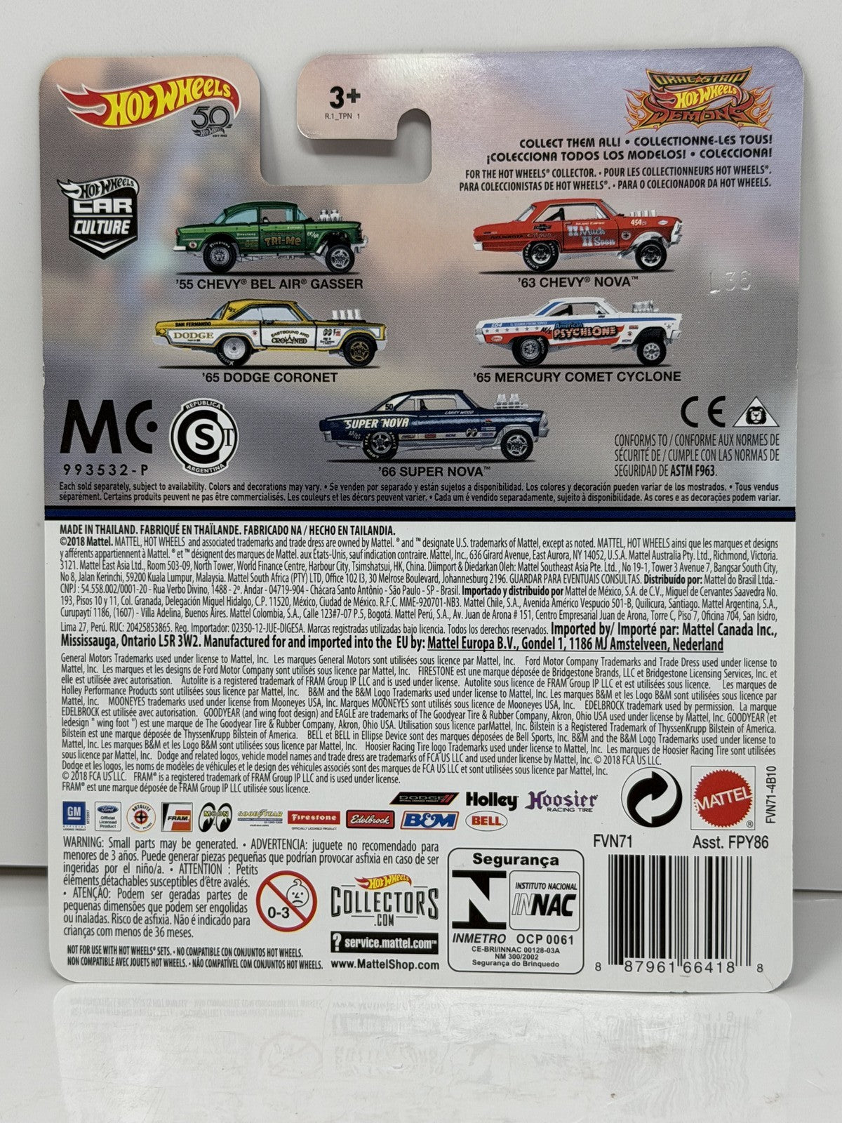 Hot Wheels Drag Strip Demons 1965 Mercury Comet Cyclone 1:64 Diecast Real Riders