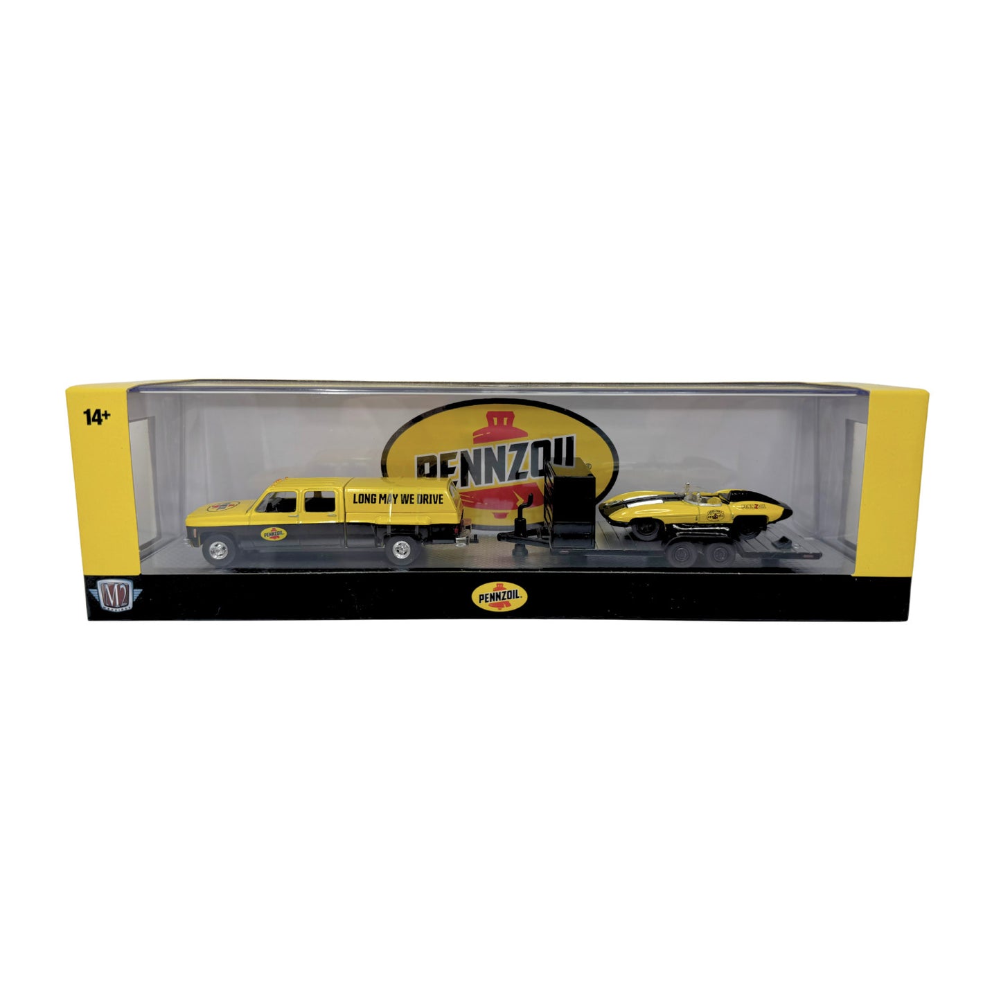 M2 Machines Pennzoil 1973 Sierra 3500 & 1959 Chevy Corvette XP-86 1:64 Diecast
