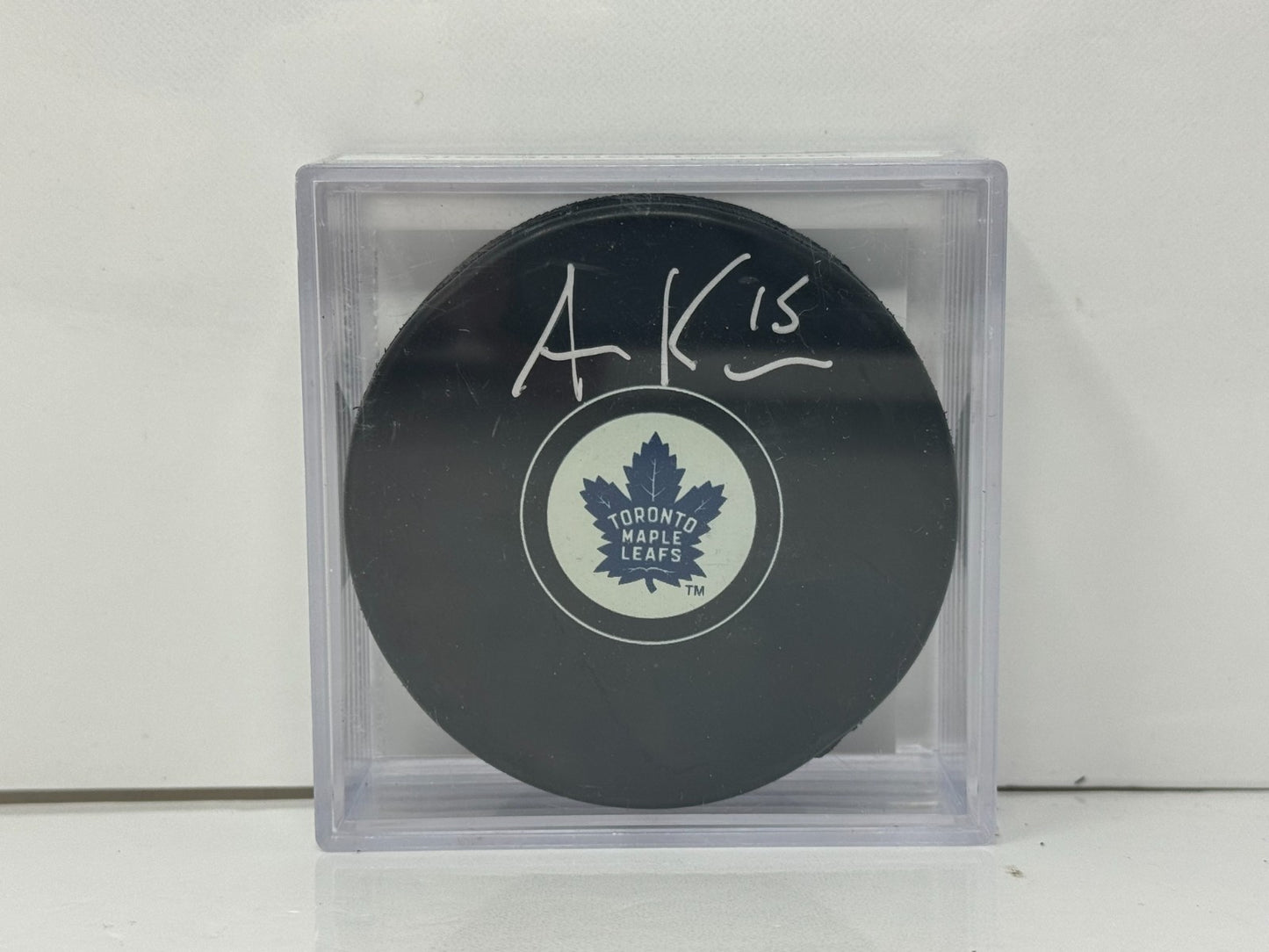 Alexander Kerfoot Toronto Maple Leafs Signed NHL Autograph Puck Silver Auto