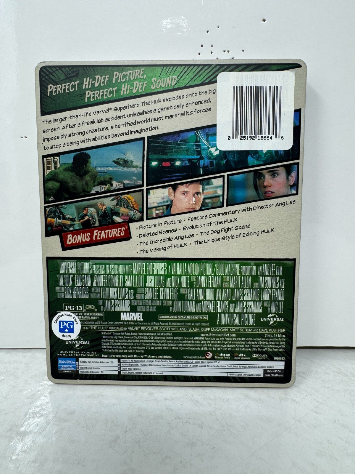 Hulk (Blu-ray) Steelbook Eric Bana Marvel Good Condition!!!