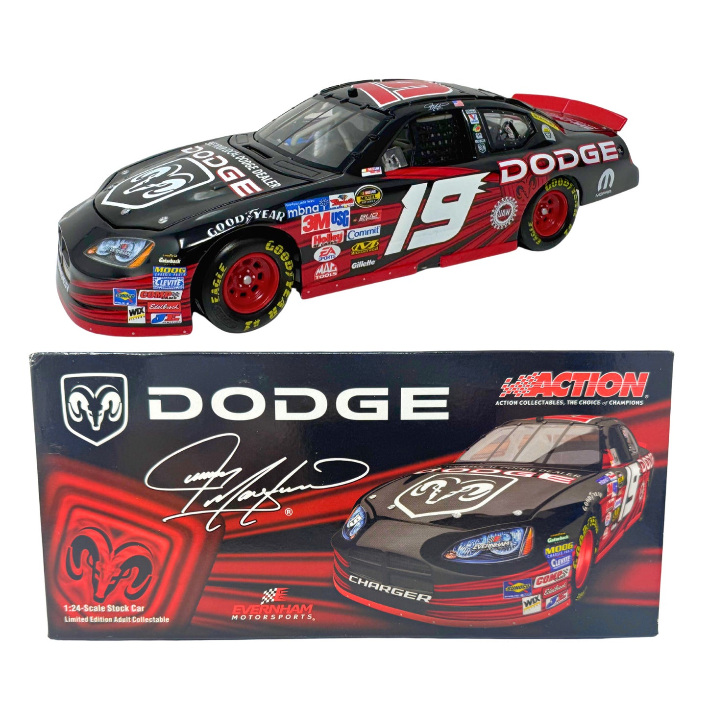 Action NASCAR Jeremy Mayfield #19 Reverse Paint 2005 Dodge Charger 1:24 Diecast
