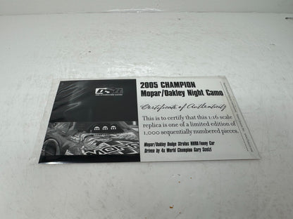 Milestone Gary Scelzi NHRA Mopar Oakley Night Camo Dodge Funny Car 1:16 Scale