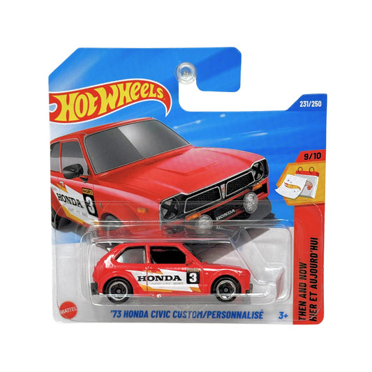 Hot Wheels Then and Now 1973 Honda Civic Custom 1:64 Diecast Short Card