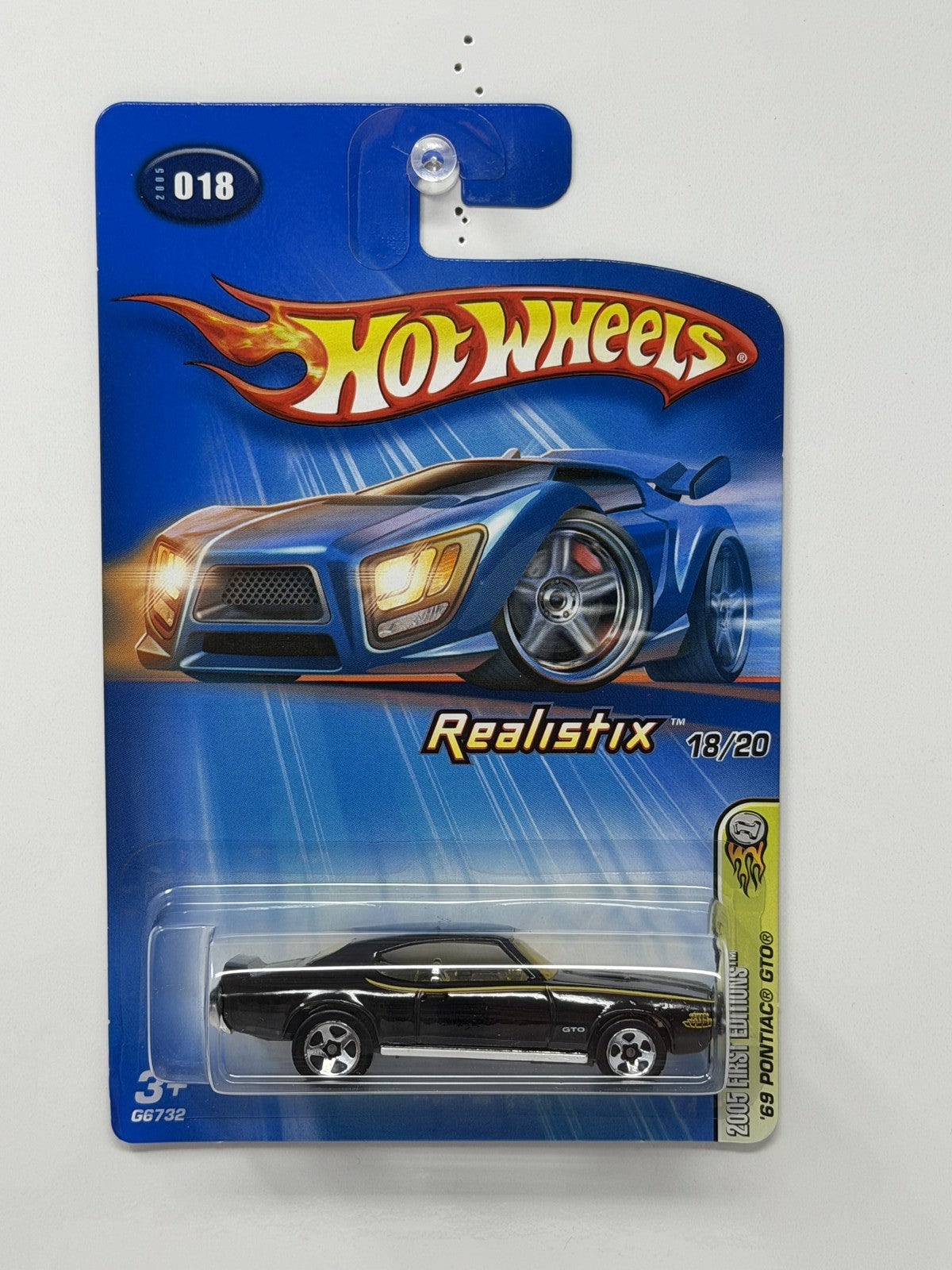 Hot Wheels Realistix 2005 First Editions 1969 Pontiac GTO 1:64 Diecast Black V1