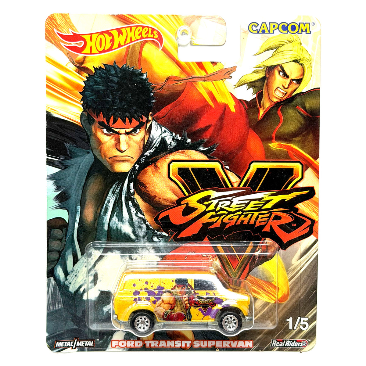 Hot Wheels Street Fighter V Ford Transit Supervan 1:64 Diecast Real Riders