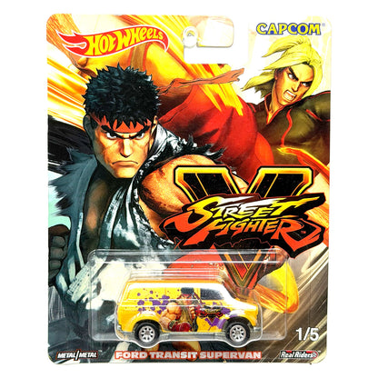 Hot Wheels Street Fighter V Ford Transit Supervan 1:64 Diecast Real Riders