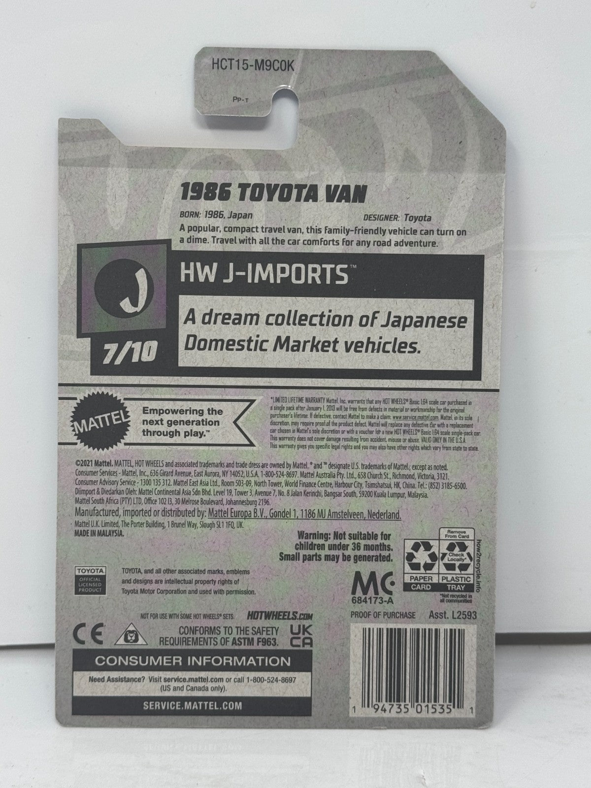 Hot Wheels J-Imports 1986 Toyota Van 1:64 Diecast Red