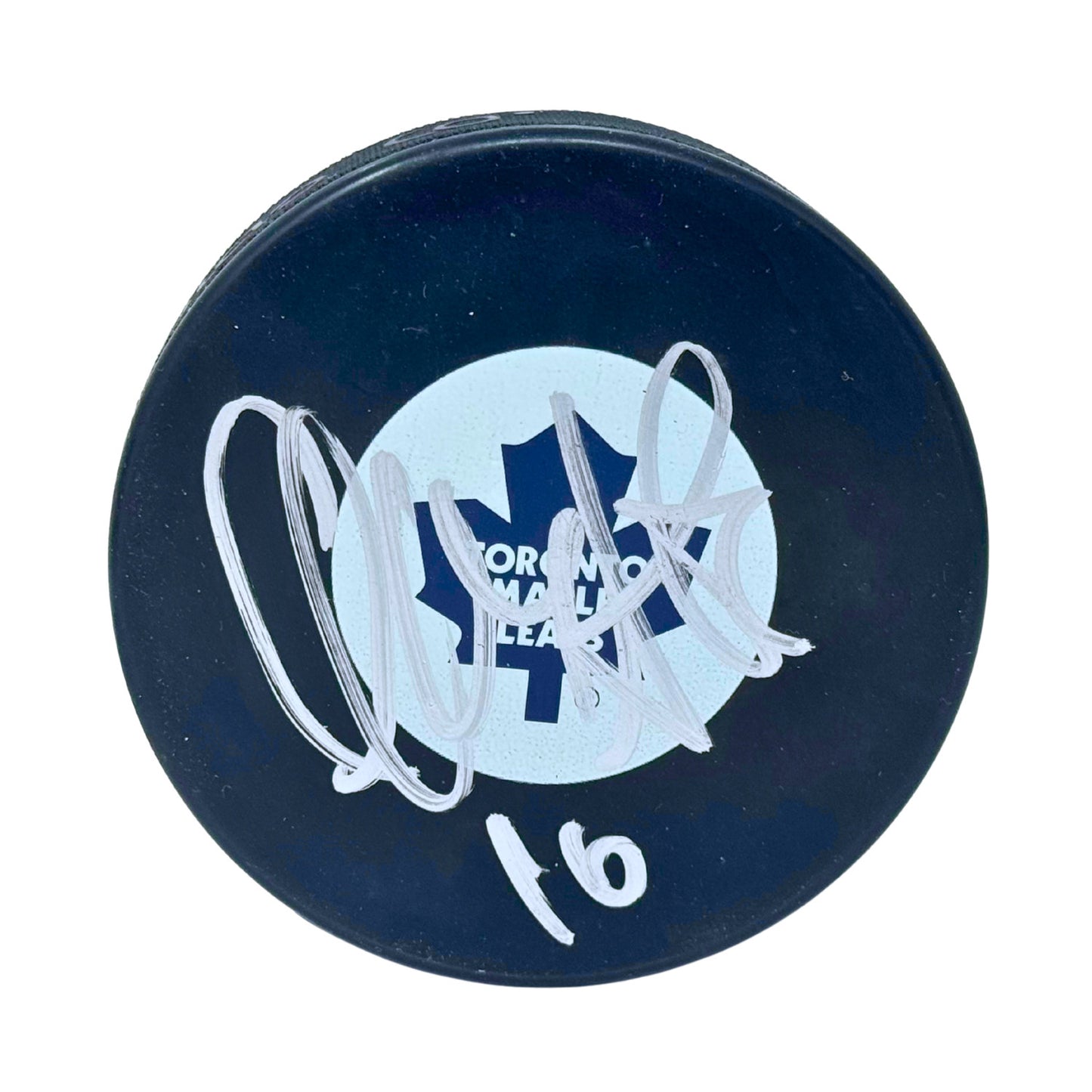 Clarke MacArthur Toronto Maple Leafs Signed NHL Autograph Puck Silver Auto