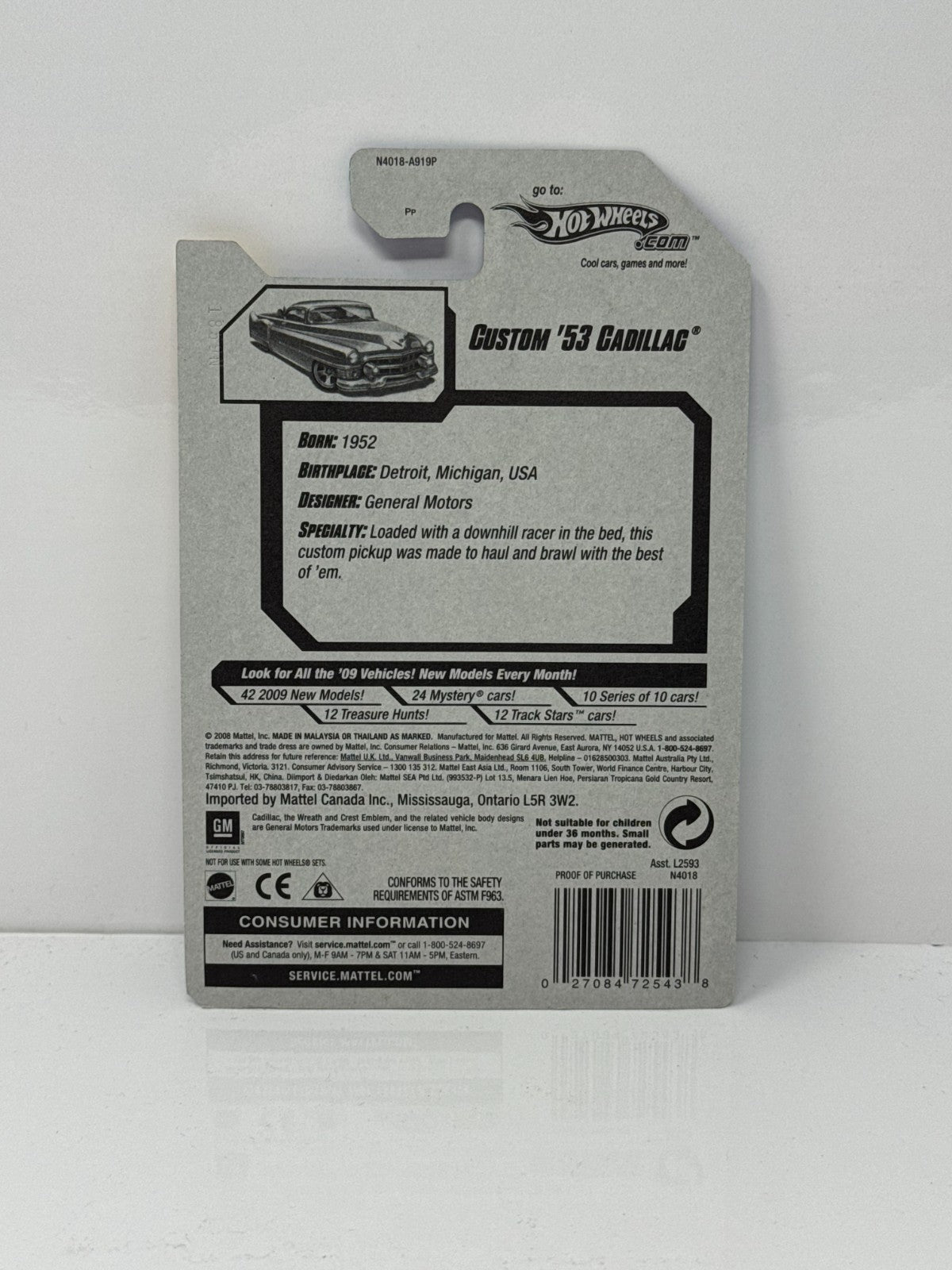 Hot Wheels New Models Custom 1953 Cadillac 1:64 Diecast Factory Sealed V3