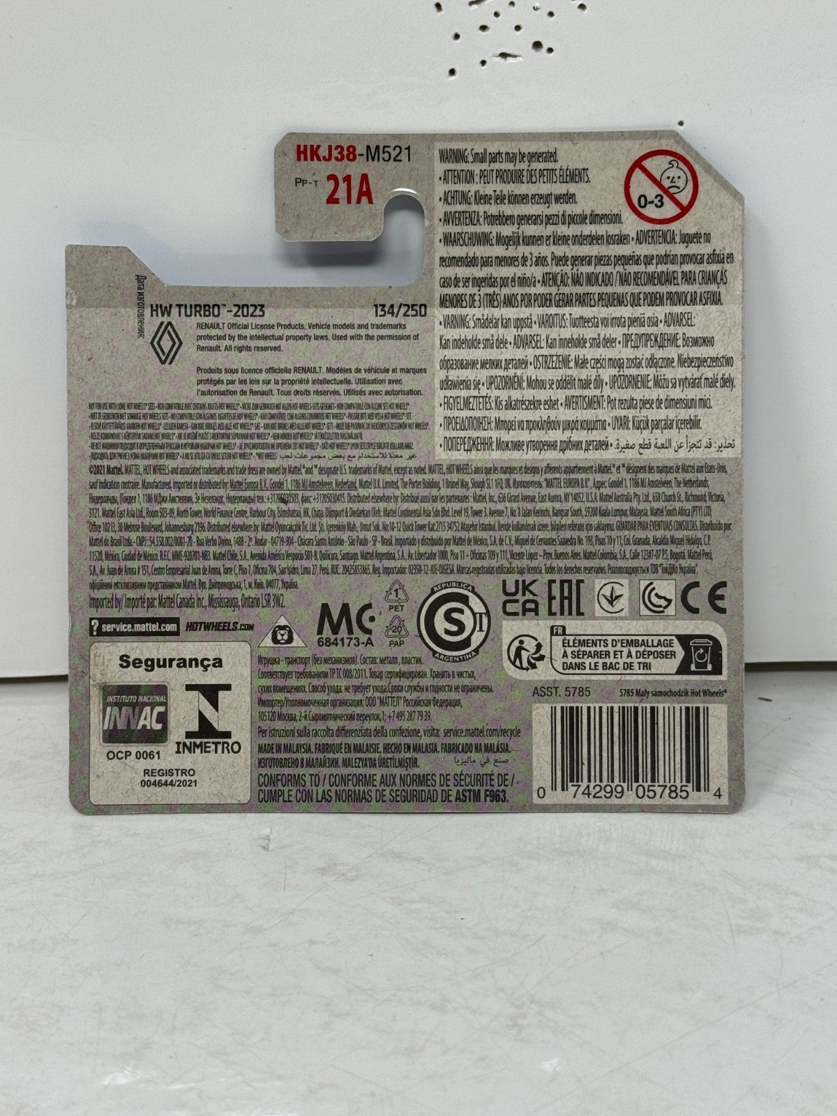 Hot Wheels Super Treasure Hunt Renault Sport R.S. 01 1:64 Diecast Short Card