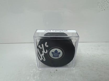 Jack Campbell Toronto Maple Leafs Signed NHL Autograph Puck Silver Auto