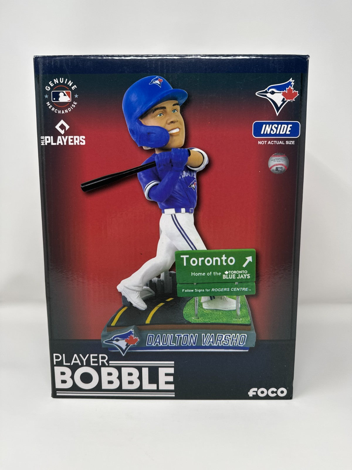 FOCO MLB Toronto Blue Jays Daulton Varsho "Next Stop Toronto" Bobblehead