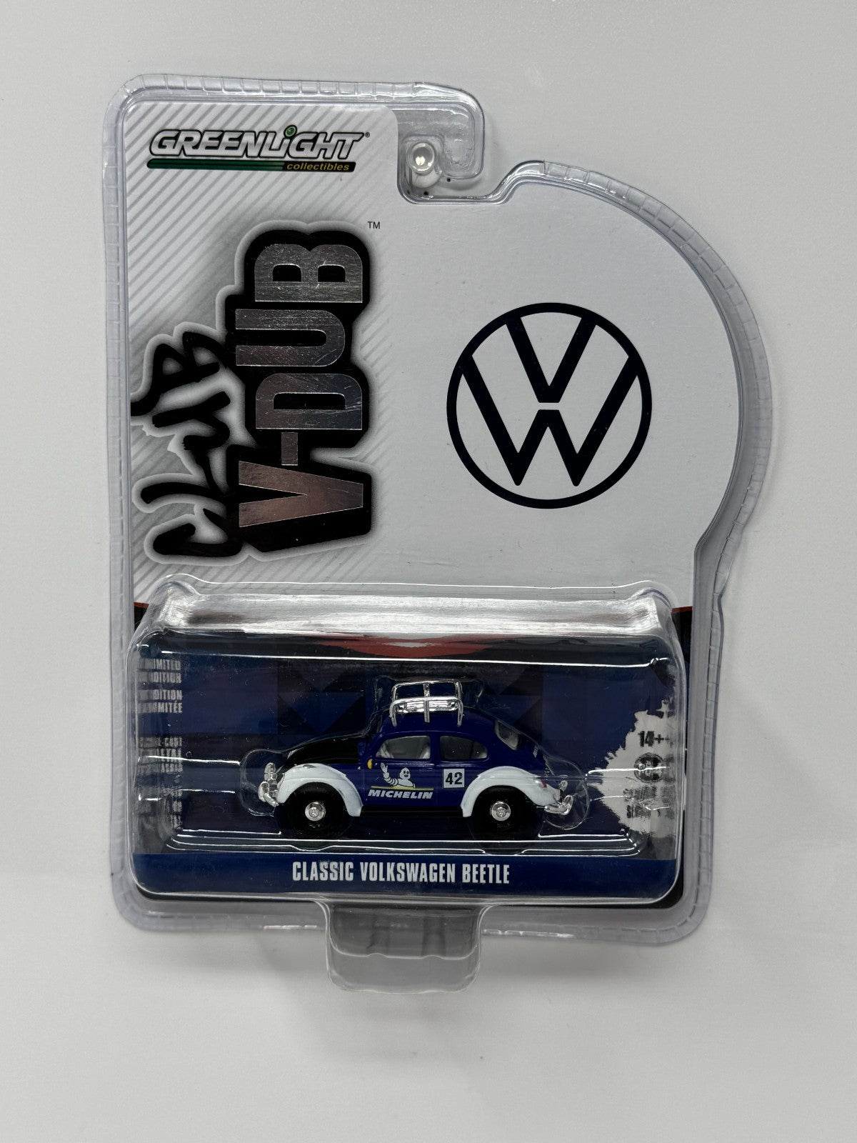 Greenlight Club V-Dub Classic Volkswagen Beetle Michelin #42 1:64 Diecast